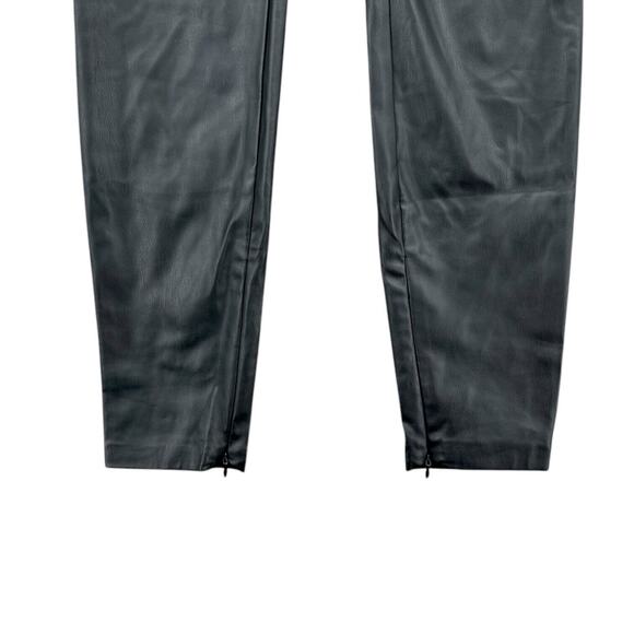 Zara Black‎ Faux Leather Skinny Pants Zipper Ankles High-Waisted Womens Small - Picture 3 of 8